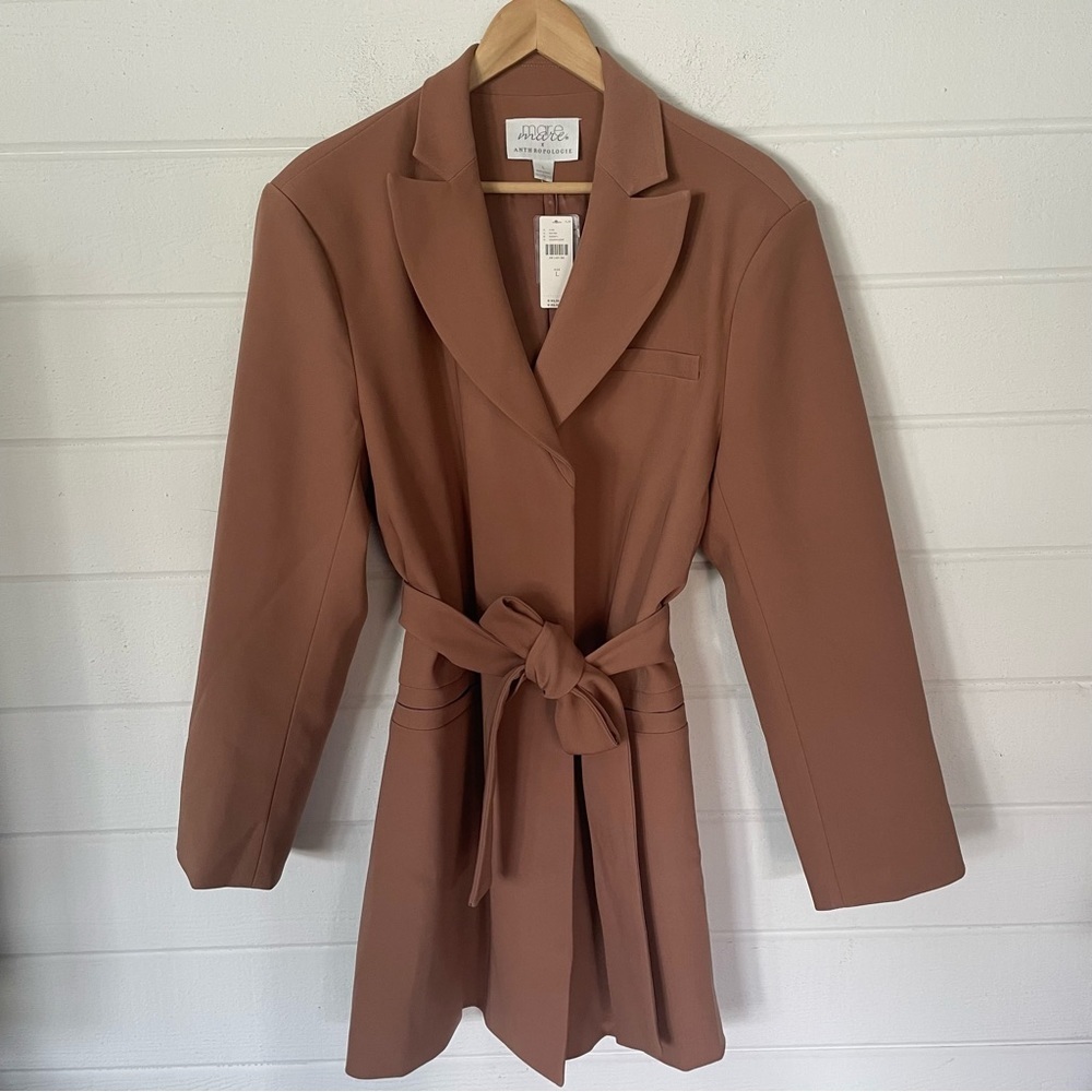 NWT Anthropologie Mare Mare Classic Tie Blazer Jacket Size Large - Extra Large - Picture 3 of 16